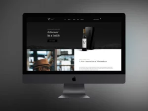 Elegant website design showcasing wine brand on iMac
