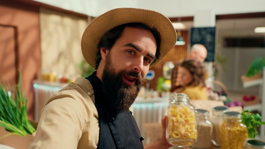 Supermarket owner film promotional video