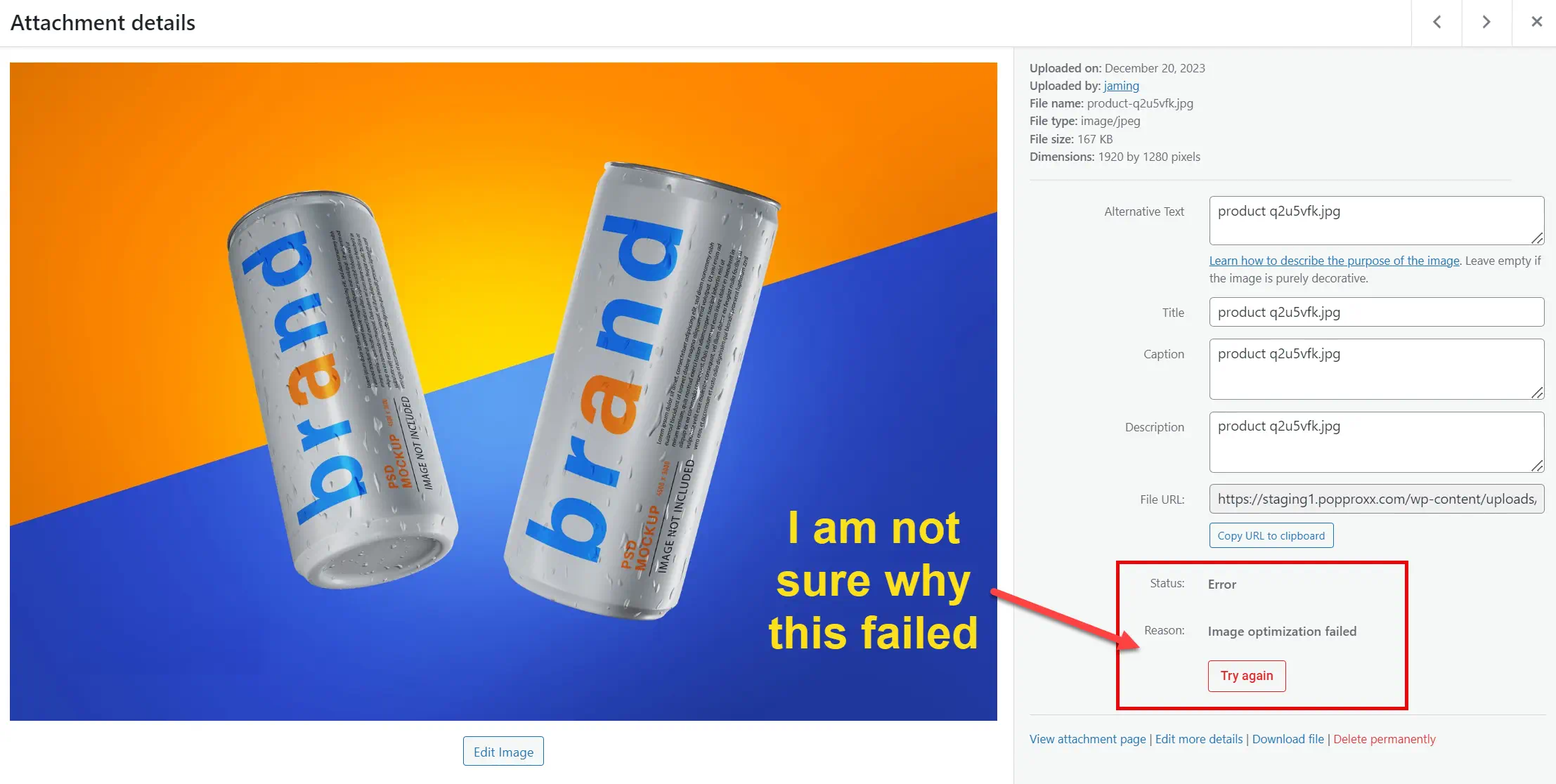 Two beverage cans on colorful background.