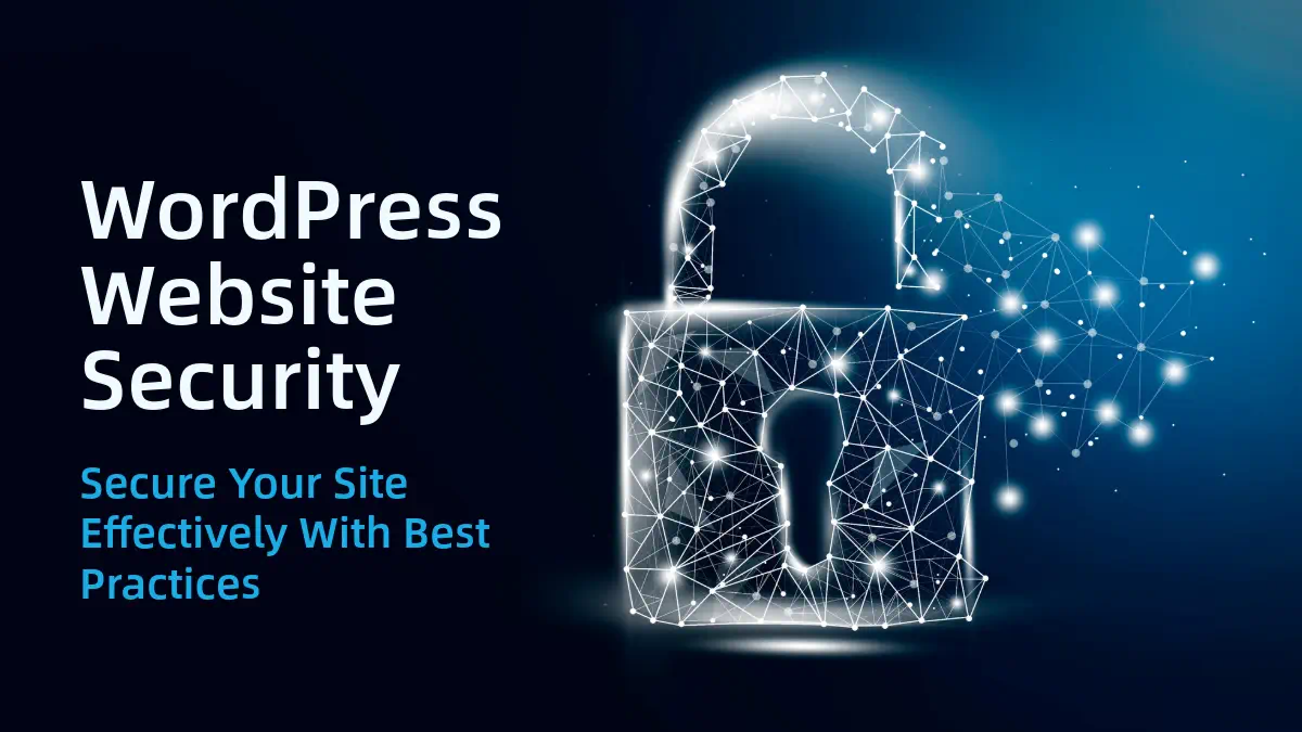 WordPress security tips and padlock graphic.
