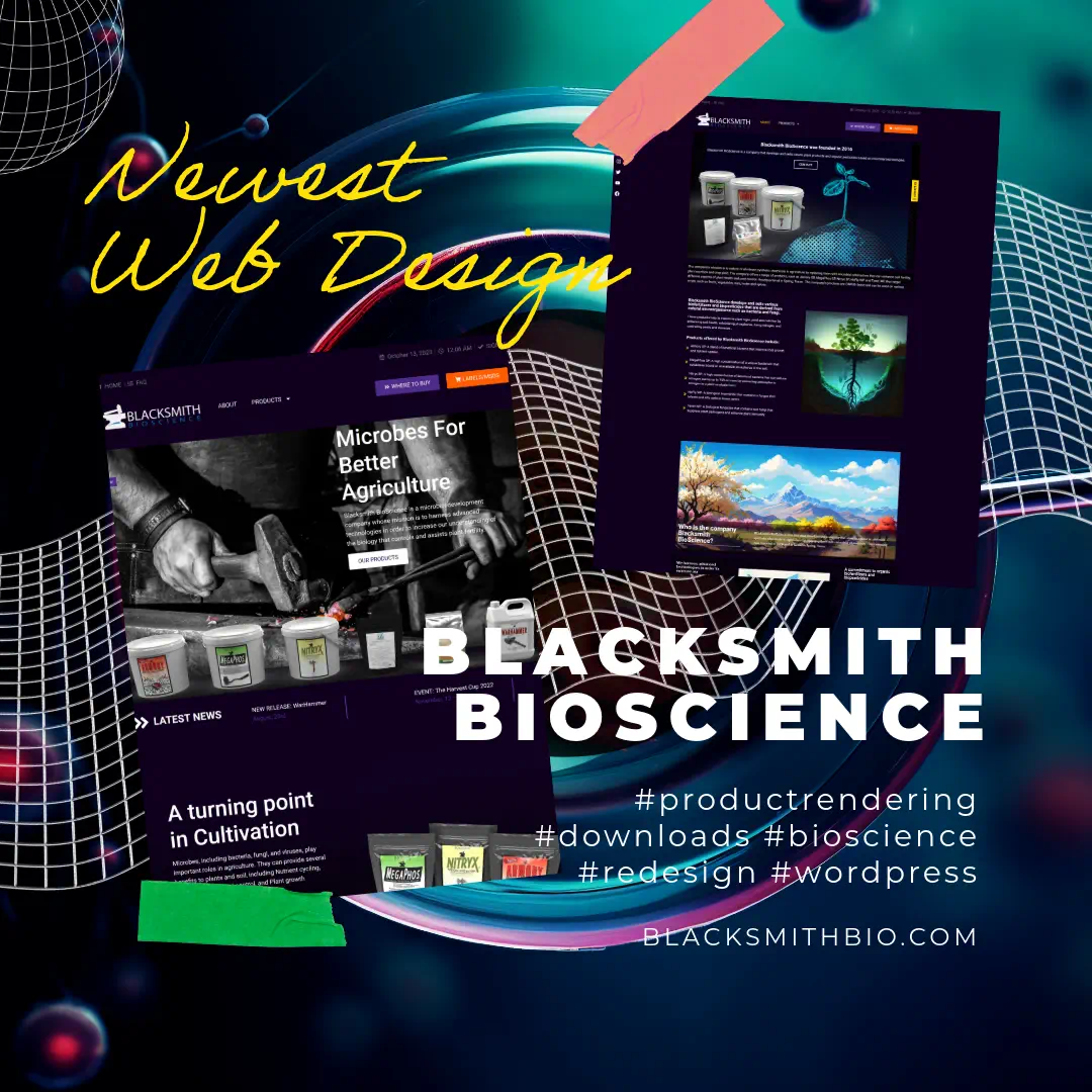 Blacksmith Bioscience new website design preview.