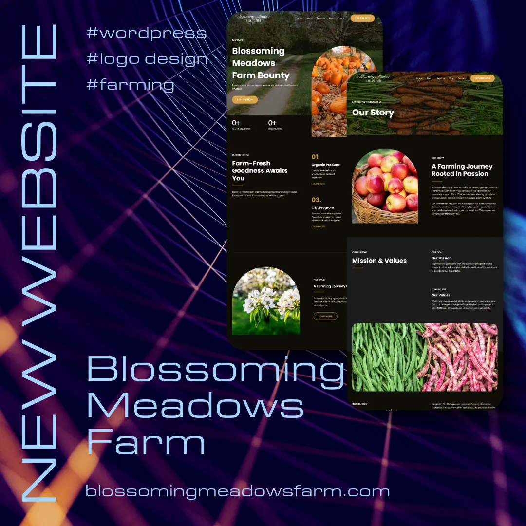 Blossoming Meadows Farm new website launch