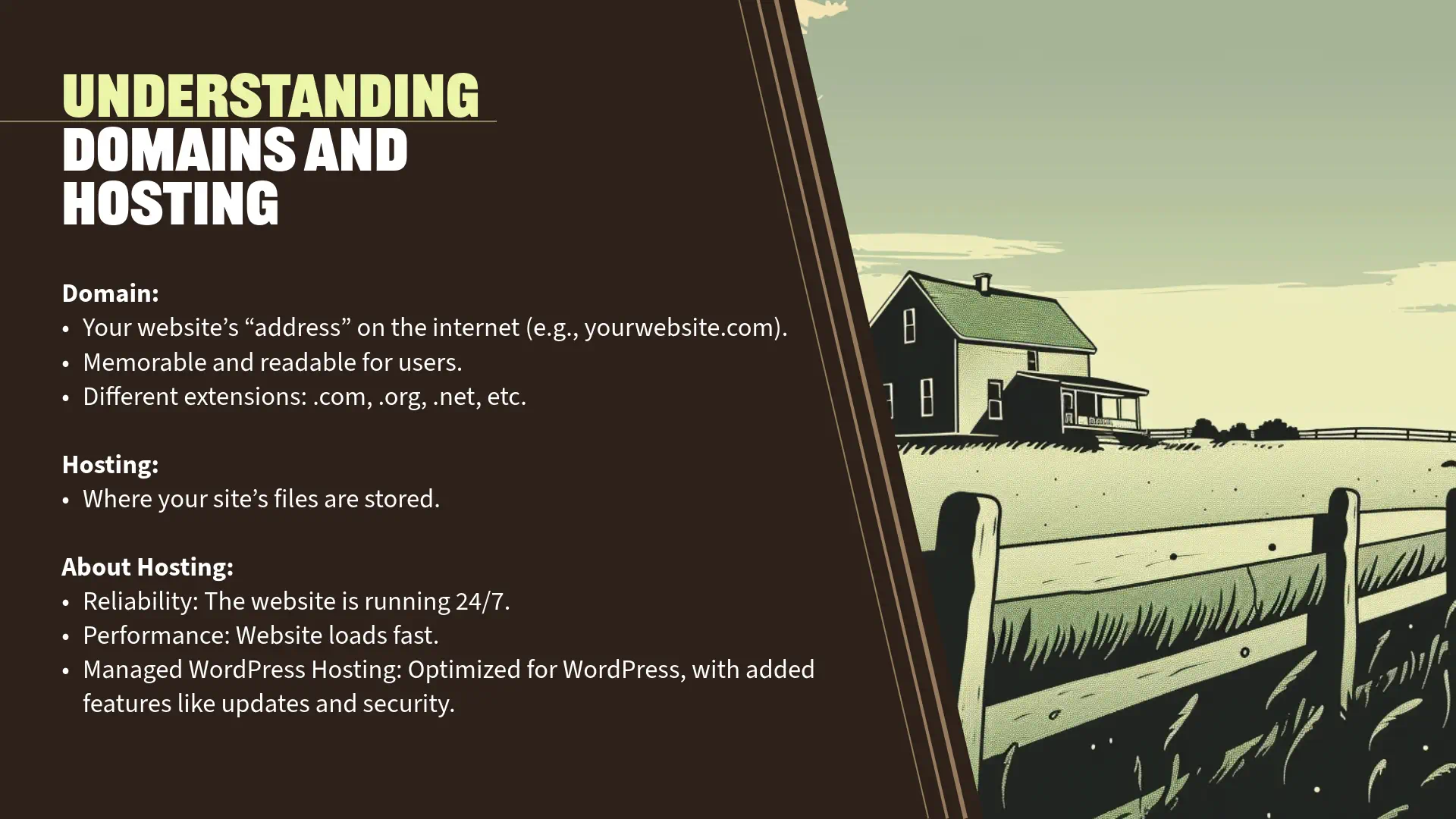 Guide on domains and hosting explained.