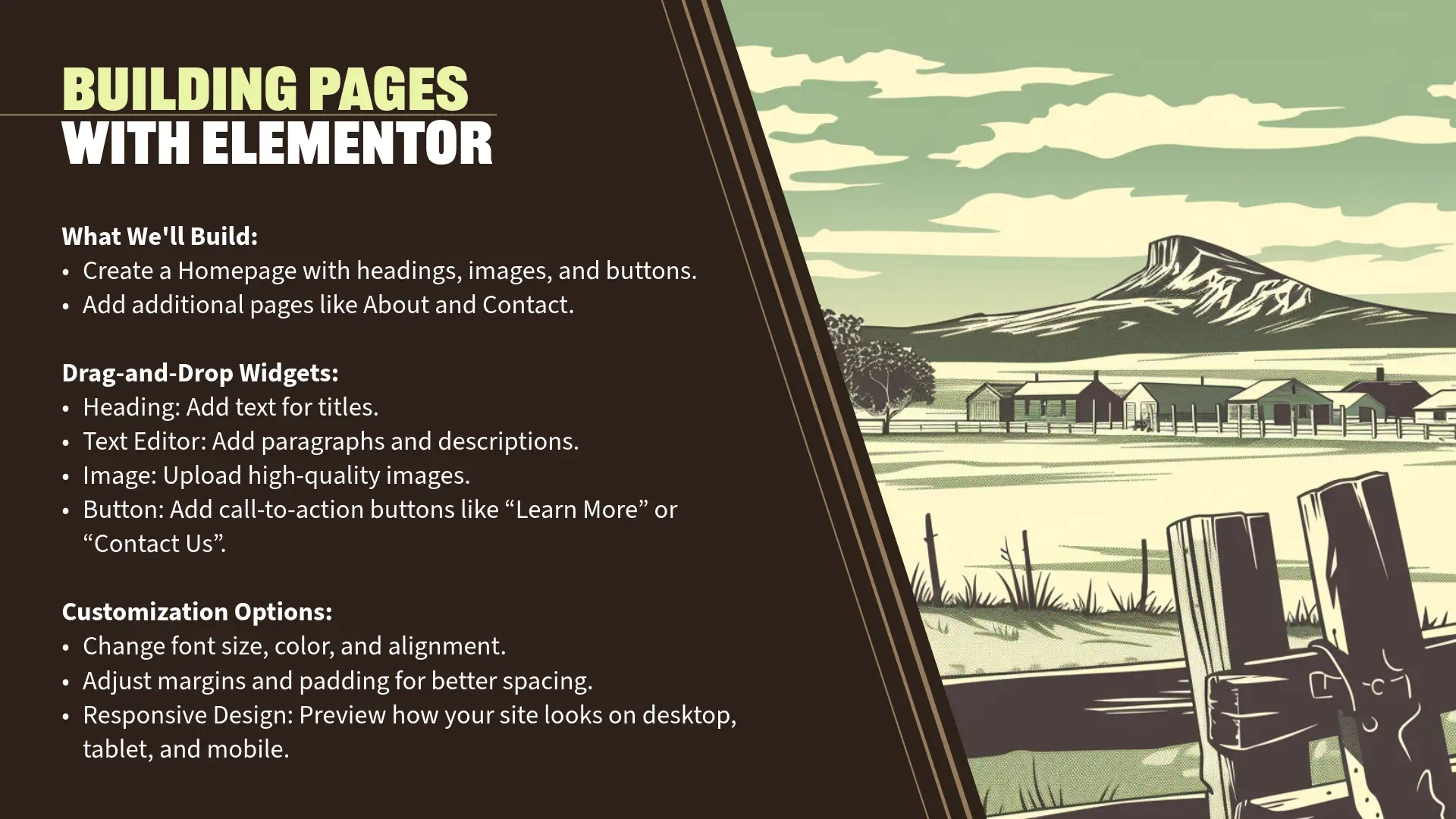 Building pages with Elementor tutorial