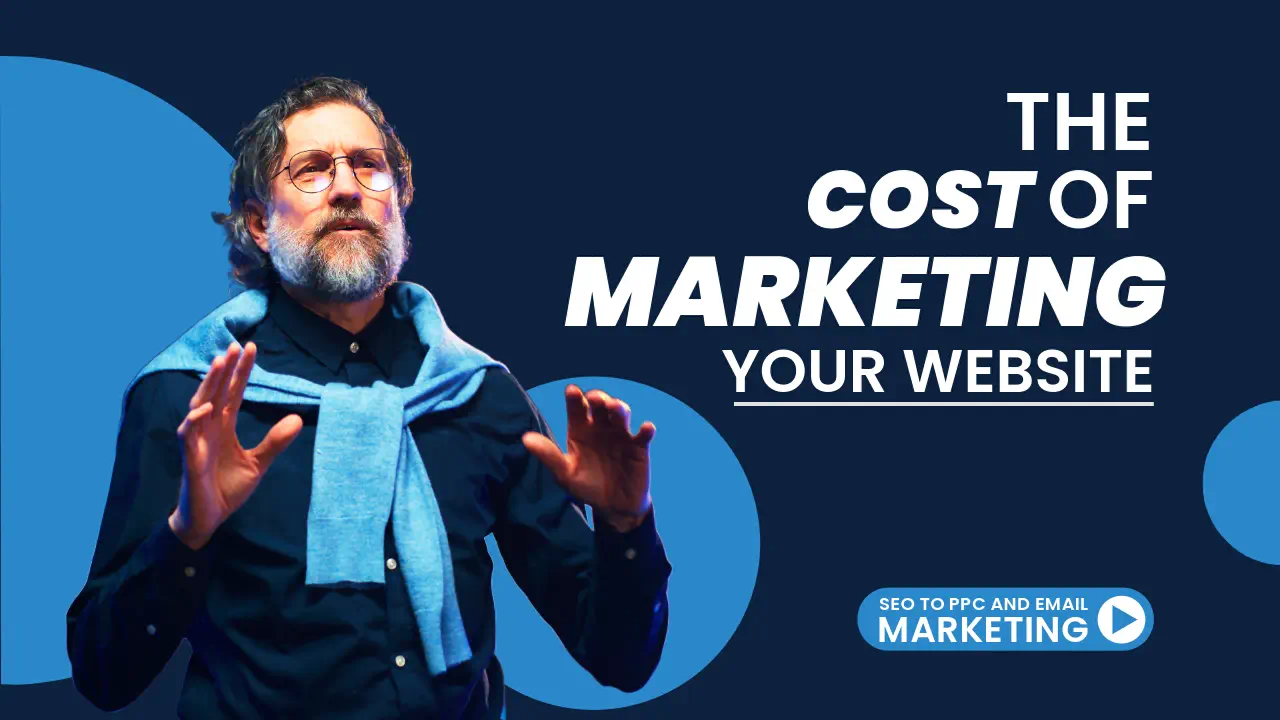 Speaker discussing website marketing costs.