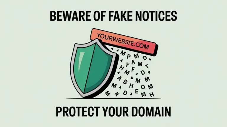Protect against fake domain notices graphic