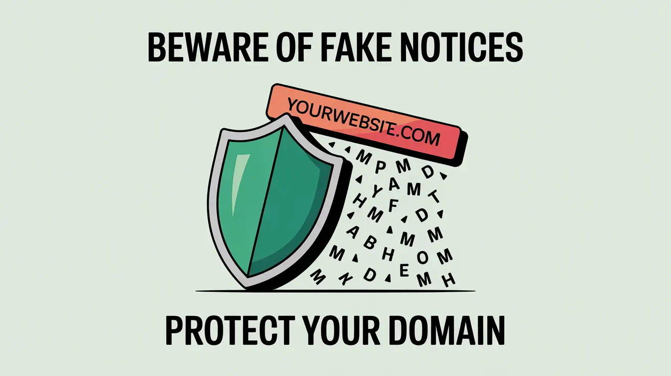 Protect against fake domain notices graphic